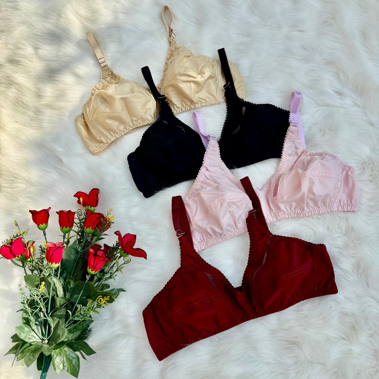 Parisa Cotton Bliss Non-Padded Bra – Everyday Comfort (Pack of 4)
