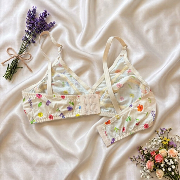 Parisa Bloom Daily Comfort Non-Padded pack of 4 pack of 4 Bra – Floral Print Everyday Wear