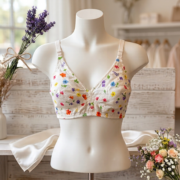 Parisa Bloom Daily Comfort Non-Padded pack of 4 pack of 4 Bra – Floral Print Everyday Wear