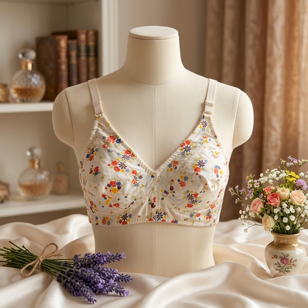 Parisa Bloom Daily Comfort Non-Padded pack of 4 pack of 4 Bra – Floral Print Everyday Wear
