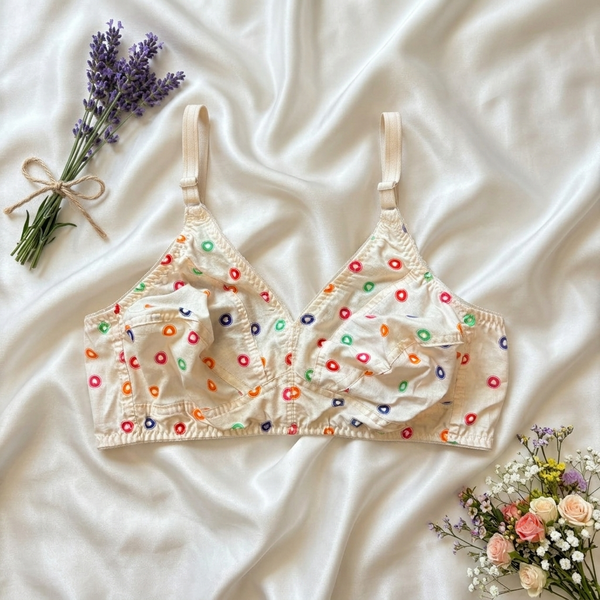 Parisa Bloom Daily Comfort Non-Padded pack of 4 pack of 4 Bra – Floral Print Everyday Wear