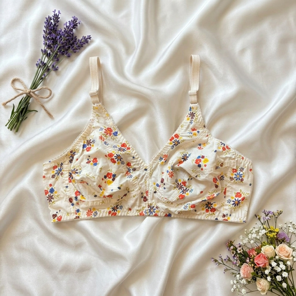 Parisa Bloom Daily Comfort Non-Padded Bra – Floral Print Everyday Wear