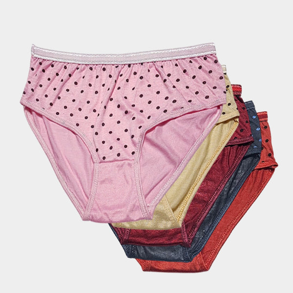 Parisa Polka Dot Cotton Brief Panties – Soft Seamless Everyday Comfort (Pack of 5)