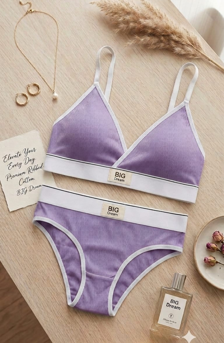 Parisa ComfortFit Ribbed Cotton Bra & Panty Set