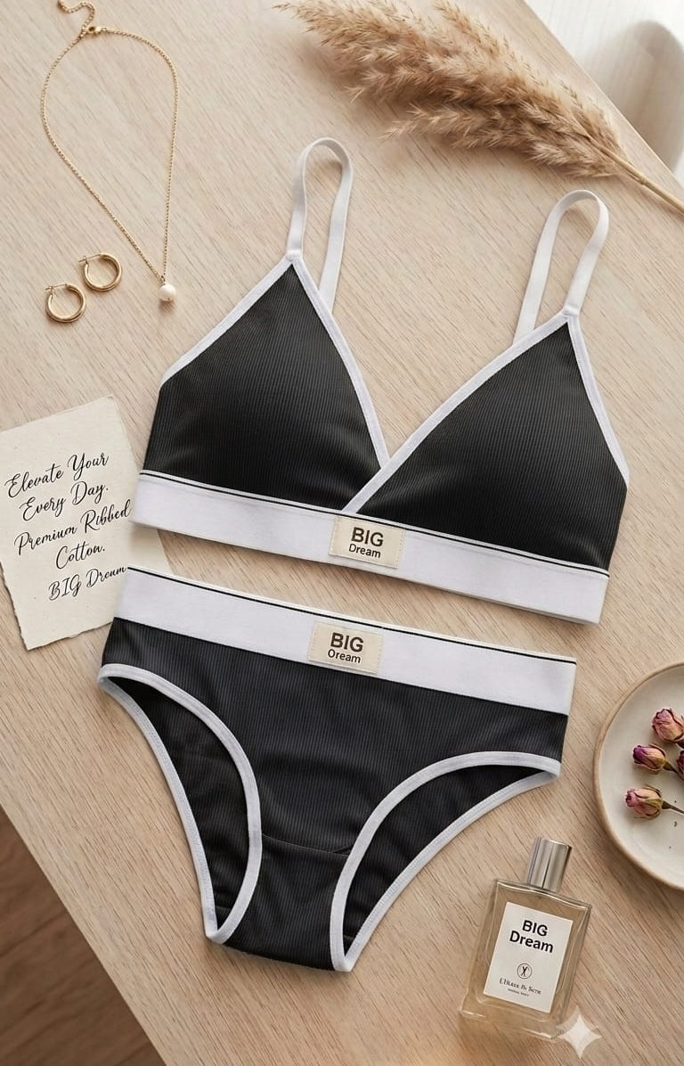 Parisa ComfortFit Ribbed Cotton Bra & Panty Set